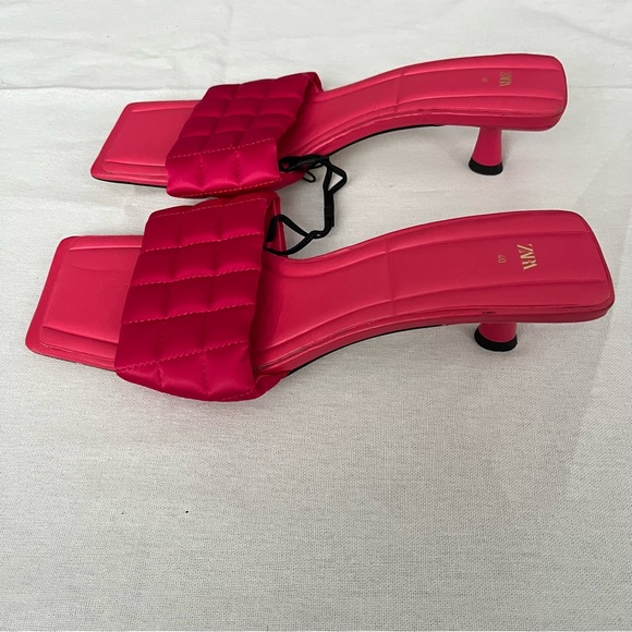 SATIN MULES WITH PADDED DETAIL - Picture 12 of 14